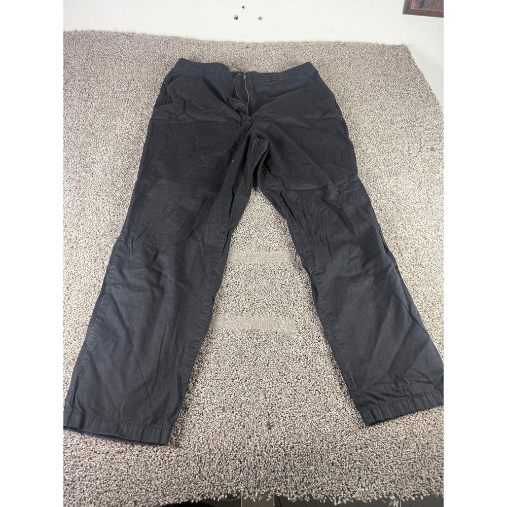 Eddie Bauer Straight Leg Chino Pants Women's Black Cotton Zip Fly Outdoor - 18